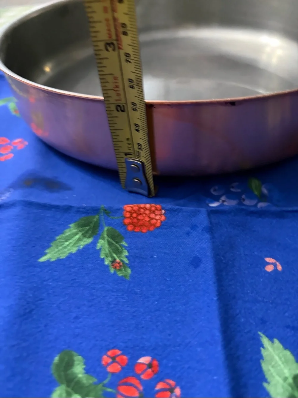 Copper-Tone Stainless Interior Fry Pan